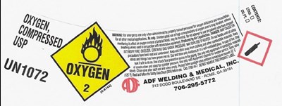 Oxygen Shoulder Label - ADF Oxygen Compressed   SL